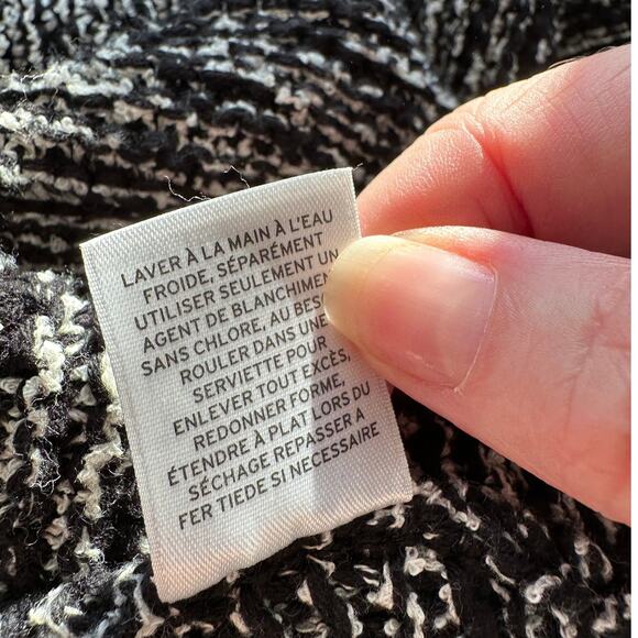 Caslon Black & White Burled Long Sleeve Long Line Cardigan Sweater S - Picture 9 of 11